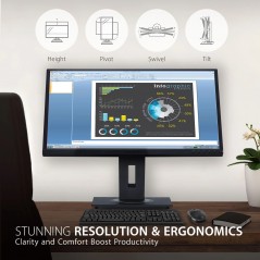 Brugte computerskærme - ViewSonic 24" VG2448 IPS-skärm med ergonomisk fot (beg)