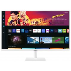 Computerskærm 25" eller større - Samsung 32" 4K-opløsning VA-skærm S32BM701 med 65W USB-C-hub, remote og højttaler