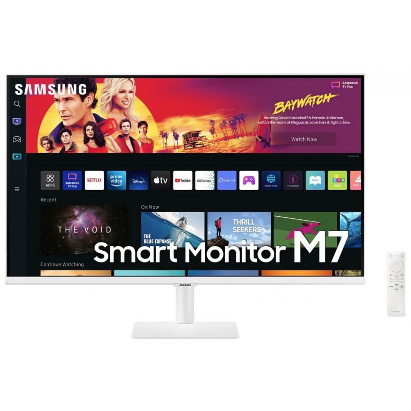 Computerskærm 25" eller større - Samsung 32" 4K-opløsning VA-skærm S32BM701 med 65W USB-C-hub, remote og højttaler