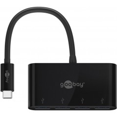 Goobay USB-C 4-Port USB Hub med USB 3.0 sort