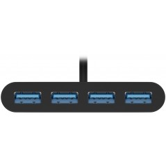 USB-hub - Goobay USB-C 4-Port USB Hub med USB 3.0 sort