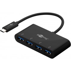 Goobay USB-C 4-Port USB Hub med USB 3.0 sort