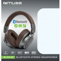 Bluetooth hovedtelefoner - Muse trådløse bluetooth-hovedtelefoner med brunt læderlook