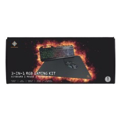 Pakke med gamingtastatur og mus - Deltaco gamingsæt med RGB-tastatur, mus og musemåtte