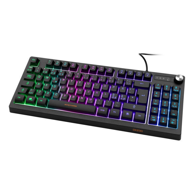 Baggrundsbelyst gamingtastatur - Deltaco GAM-110 kompakt gaming-tastatur med RGB