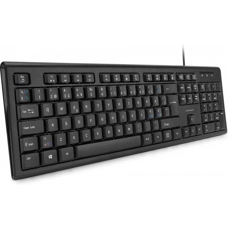 Tastaturer med ledning - Andersson KDW 1.0 USB-tastatur