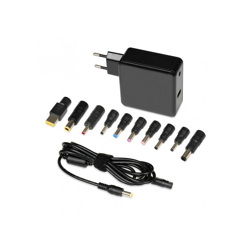 Universal computeroplader - 65 Watt universaloplader til bærbare computere (AC-adapter)