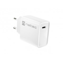 Natec AC adapter vægoplader med USB-C PD 20W og hurtig opladning