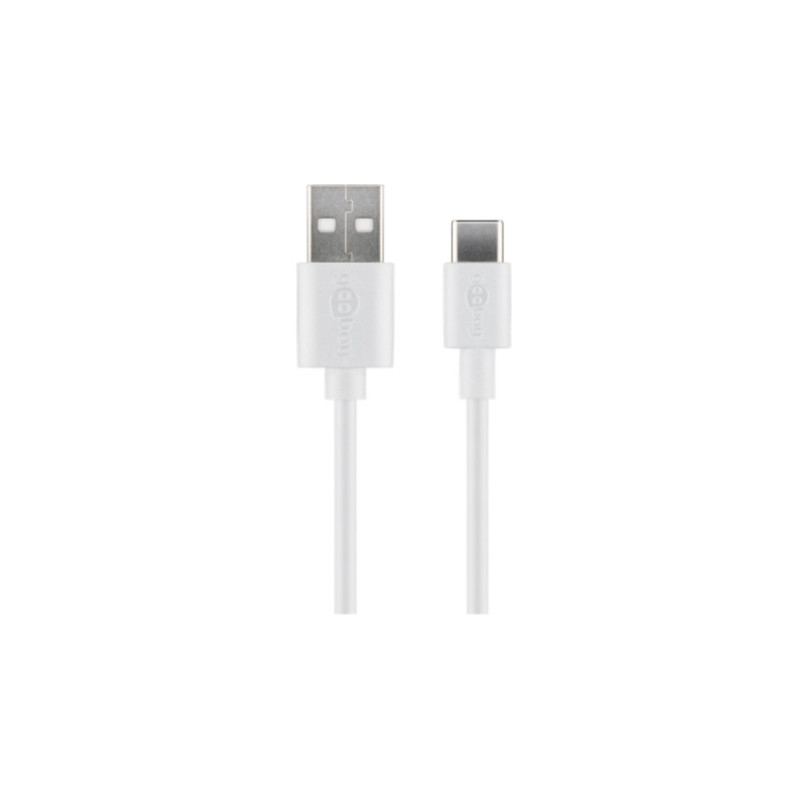 USB-C-kabel - USB-C til USB-kabel i flere længder hvidt