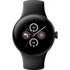 Google Pixel Watch 2 WiFi sportsarmbånd med Fitbit (mat sort/obsidian)