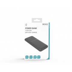 Portable batterier - Powerbank 10 000 mAh, 2x USB-A, 1x USB-C, QuickCharge maks. 20W, sort