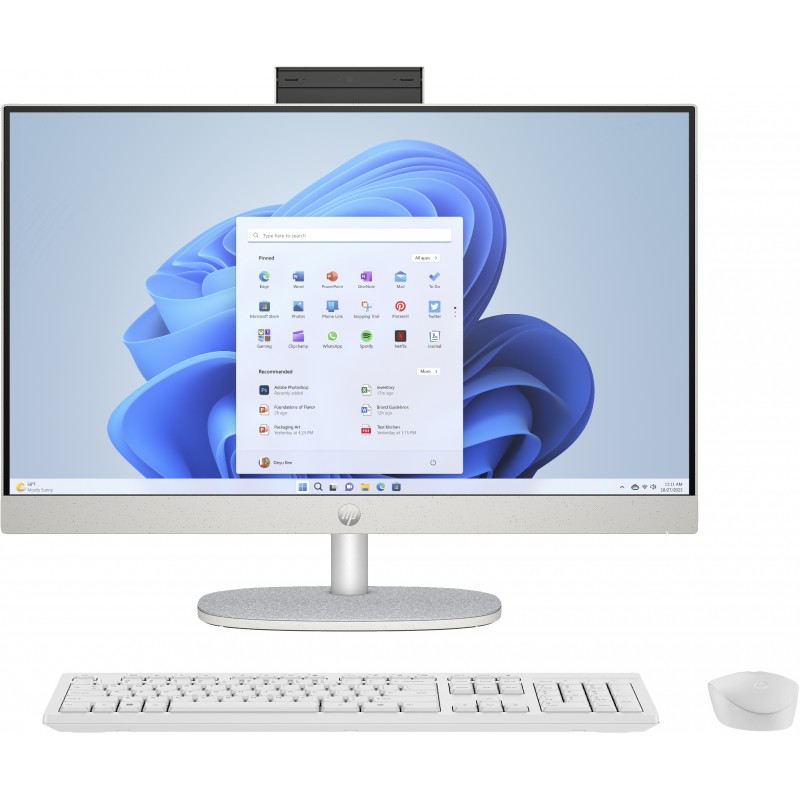 Alt-i-én computer - HP All-in-One 24-cr0824no 24" Full HD Ryzen 5 8GB 512GB SSD Win 11 Shell White