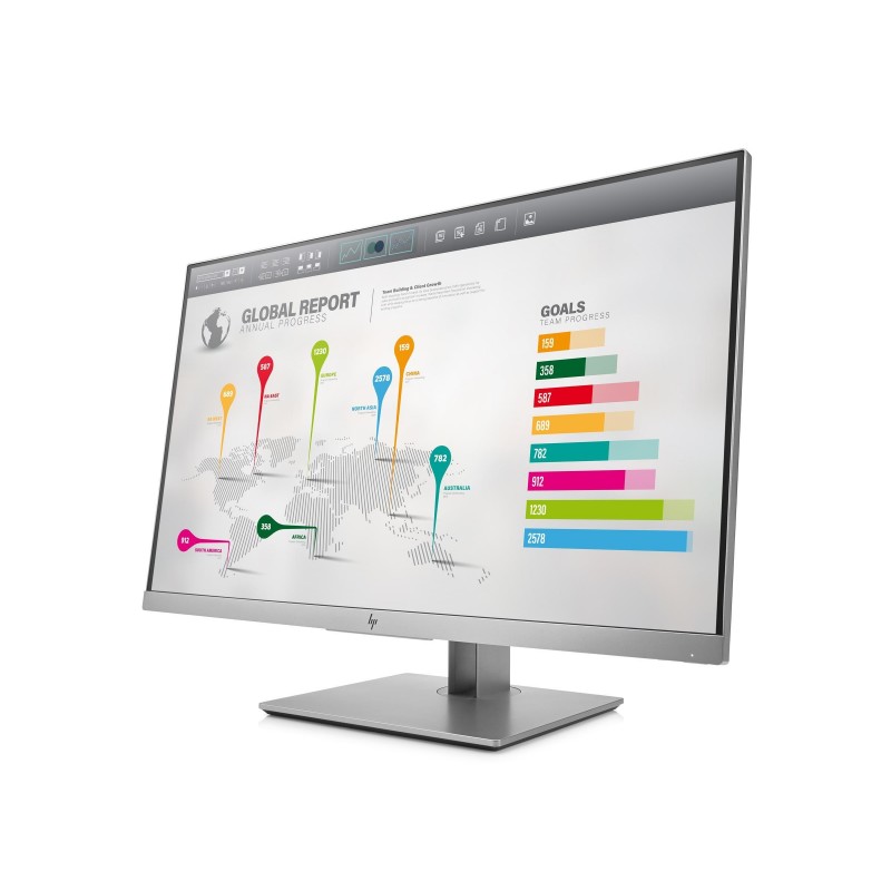 Brugte computerskærme - HP EliteDisplay E273q 27" 2K 1440p IPS-skærm med USB-hub og ergonomisk fod (brugt)