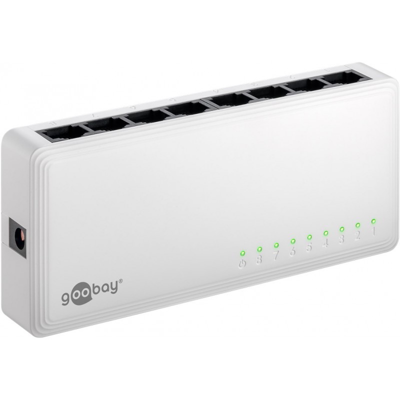 Netværksswitch - Goobay Gigabit-switch med 8 porte (10/100/1000 Mbit/s)