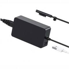 Microsoft Surface - 102 Watt Oplader til Microsoft Surface Book, Surface Pro, Surface Laptop med USB-A