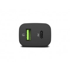 Opladere og kabler - GreenCell biloplader med USB-C- og USB-A-stik, 30 W PD QC 3.0