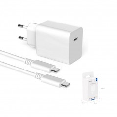 Huntkey nano kompakt strømadapter og oplader med USB-C PD 30W inkl. 1M USB-C-kabel