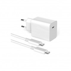 Huntkey nano kompakt strømadapter og oplader med USB-C PD 30W inkl. 1M USB-C-kabel