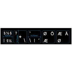 Klistermærker til nordisk (DK/SE/NO/FI) tastatur 5-keys
