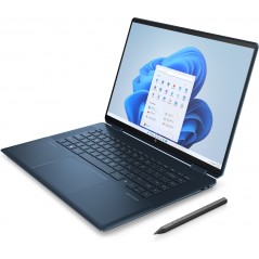 Bærbar computer med skærm på 16-17 tommer - HP Spectre x360 16-f2088no 16" 4K+ OLED Touch i7-13 32GB 1TB SSD A370M Win 11 Nocturne Blue