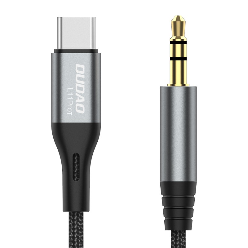 Lydkabel og adapter - Dudao lydkabel 1 meter 3,5 mm AUX til USB-C