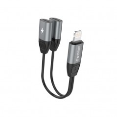 Dudao Lightning til 2x Lightning-adapter til lyd og opladning