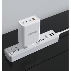 Strømadapter til hurtig opladning GaN med USB-C PD 140W 3x USB-C og 1x USB-A