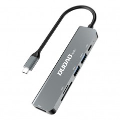 Dudao USB-C-hub 6-i-1 Multiport til HDMI/SD-kort/USB-adapter 60W PD