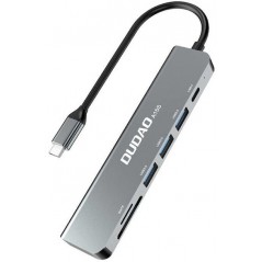 Dudao USB-C Hub 6-i-1 Multiport til USB-C/3xUSB 3.0/SD-kortadapter PD60W