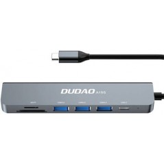 Dudao USB-C Hub 6-i-1 Multiport til USB-C/3xUSB 3.0/SD-kortadapter PD60W