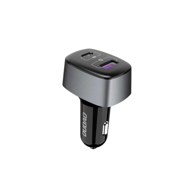 Opladere og kabler - Dudao hurtigopladende USB-biloplader med USB-A og USB-C PD 60W