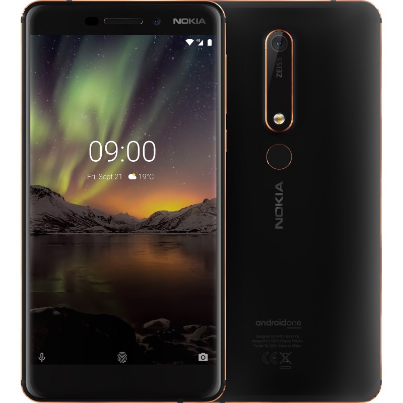 Brugt Sony, Nokia, OnePlus, Motorola, CAT - Nokia 6.1 DS 32GB Black/Copper (brugt)