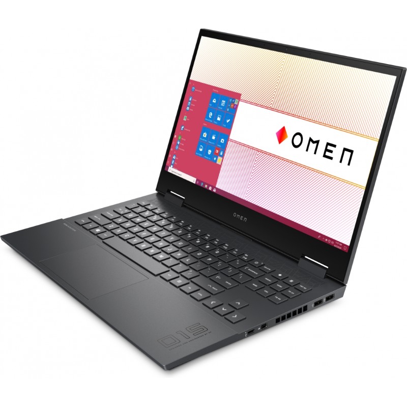 Bærbar computer med skærm på 14 og 15,6 tommer - HP Omen Laptop 15-en1427no 15.6" Full HD 144 Hz Ryzen 7 16GB 512GB SSD RTX 3070 8GB Win 11 Mica Silver