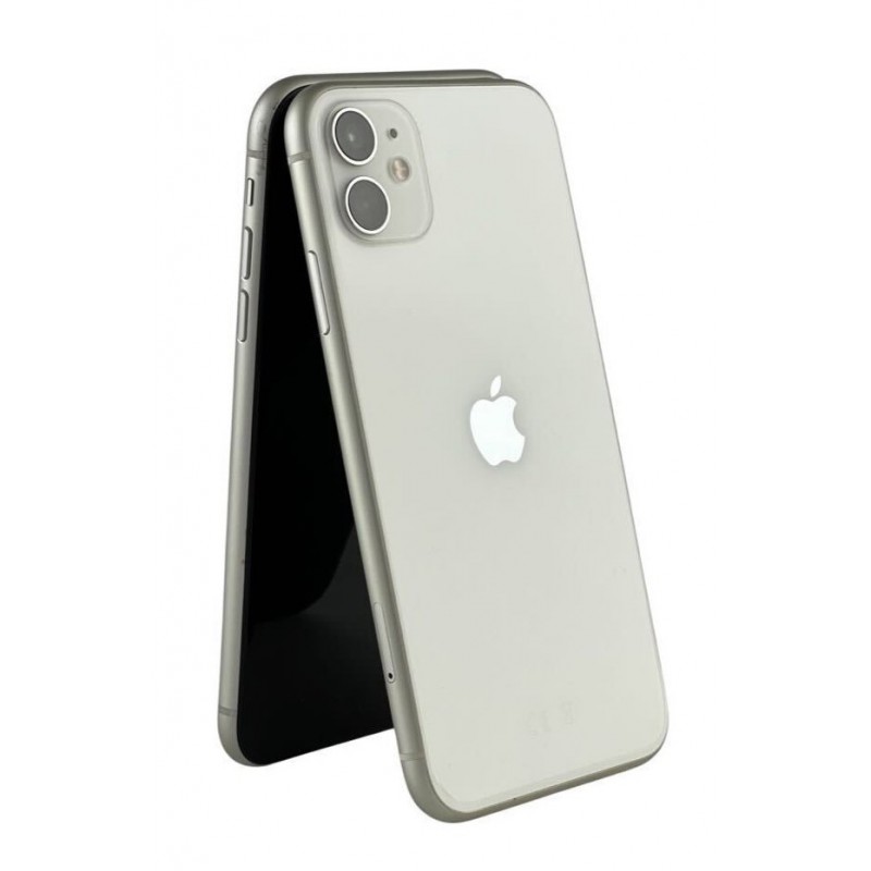 Brugt iPhone - iPhone 11 128GB White med 1 års garanti (brugt med mura) (nyt batteri)