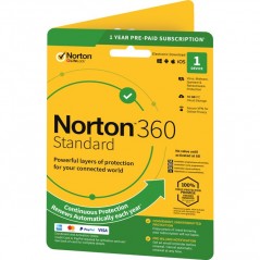 Norton 360 Standard 10GB Antivirus med VPN til 1 enhed i 1 år