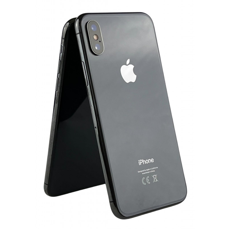 Brugt iPhone - iPhone X 64GB Space Gray med 1 års garanti (brugt) (glasknuser omkring kamera, monteret SKAL medfølger)