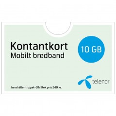 Telenor forudbetalt 4G mobilt bredbåndskort i 1 måned (10 GB) i Sverige