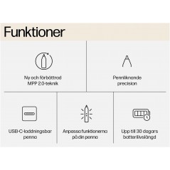 Touchpen til tablets - HP Zenvo Pen laddningsbar MPP 2.0 lutningskänslig penna (fyndvara)