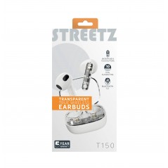 Bluetooth hovedtelefoner - Streetz T150 True Wireless in-ear headset hvid/transparent