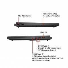 Bærbar computer med skærm på 16-17 tommer - HP OMEN 16-wd0829no 16.1" Full HD 165Hz i7 (gen 13) 16GB 512GB SSD RTX 4050 6GB Win 11 Shadow Black