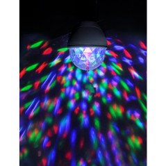 LED-lampa - Roterende disco-LED-lampe med E27-sokkel og RGB-farver