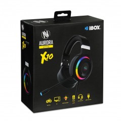 USB-gamingheadset til PC - iBox Aurora X10 gaming-headset USB med 7.1-lyd og RGB-belysning