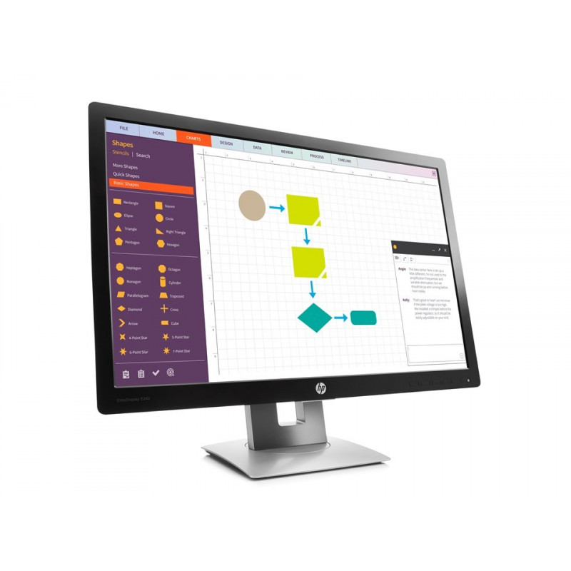 Brugte computerskærme - HP EliteDisplay E242 24-skærm med IPS-panel (brugt med ridser på skærm)