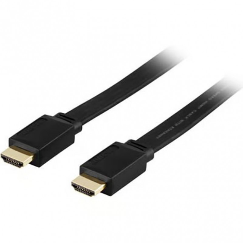 Skærmkabel & skærmadapter - Deltaco fladt HDMI-kabel 2 meter