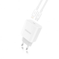 Dudao kompakt strømadapter og oplader med USB-C 20W inkl lightning-kabel