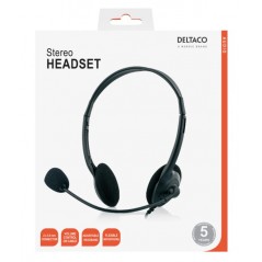 Chat-headsets - Deltaco headset med 2x 3.5mm