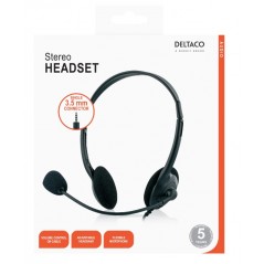 Chat-headsets - Deltaco headset 1x 3.5 mm 4-polig