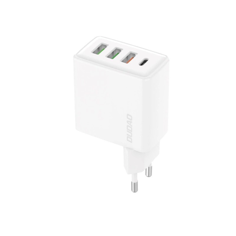 Vægladere til mobiltelefon - Dudao strømadapter til hurtig opladning med 3x USB-A og 1x USB-C