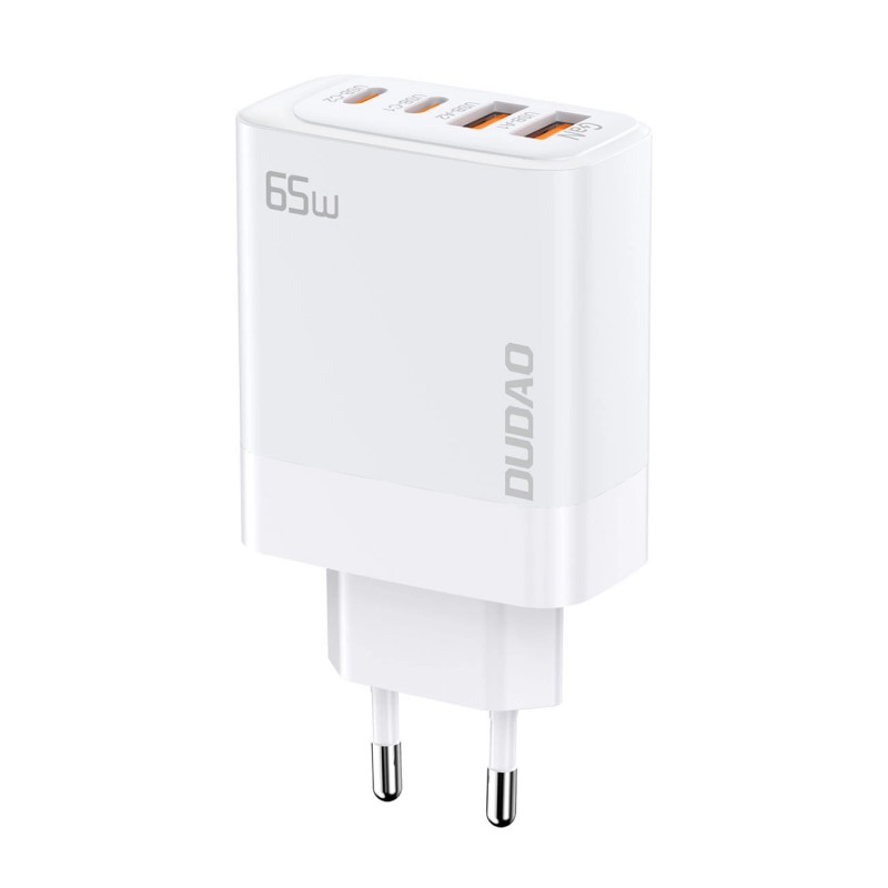 USB-C-opladere - Strømadapter til hurtig opladning GaN med USB-C PD 65W 2x USB-C og 2x USB-A