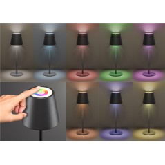 Udendørs belysning - Genopladelig bordlampe med RGB til indendørs og udendørs brug, dimmable (sort/hvid/bronze)